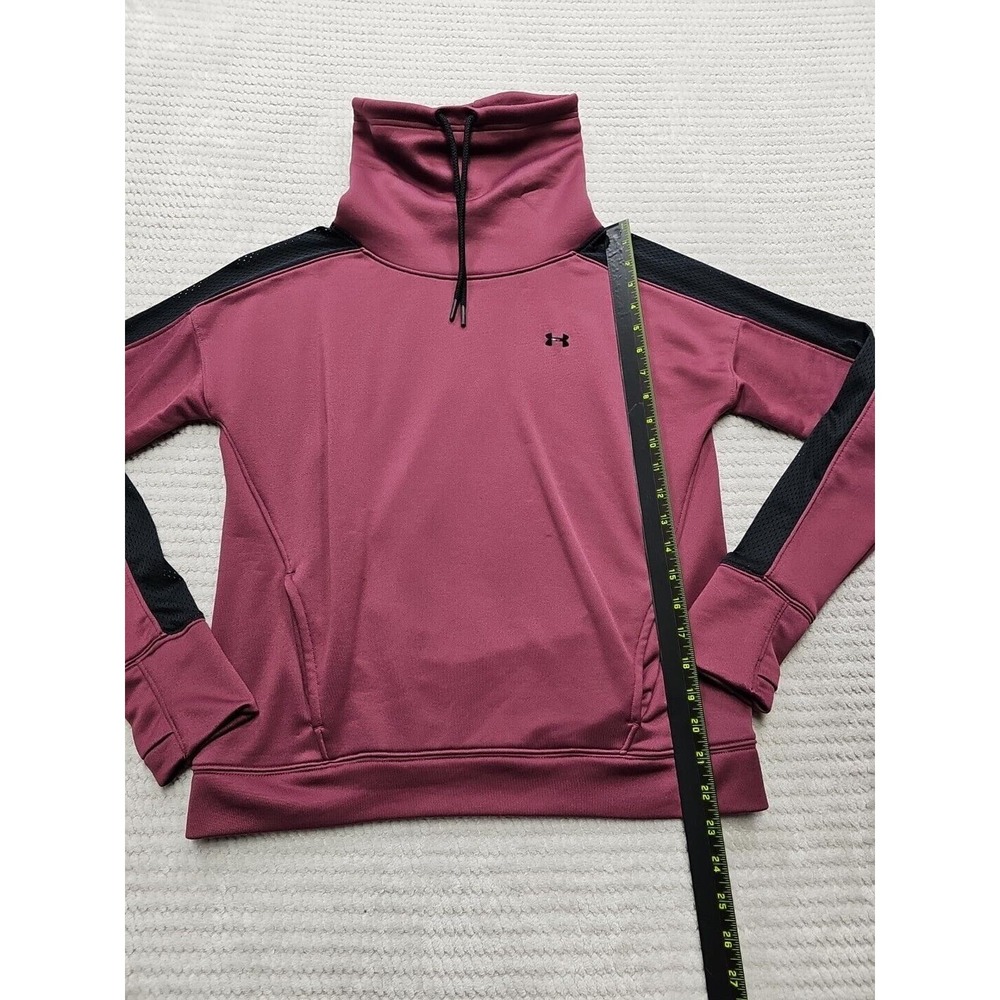 Under Armour Sweatshirt Womens Small Purple Mesh Sleeve Funnel Neck - Picture 2 of 7